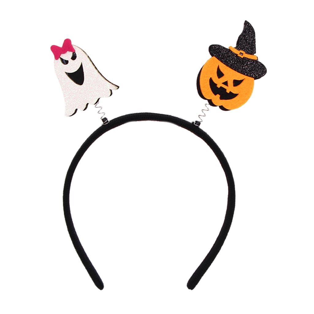 Halloween Ghost Pumpkin Hair Band Soft Polyester Headband Photo Props For Kids Adults Costume Party Accessory