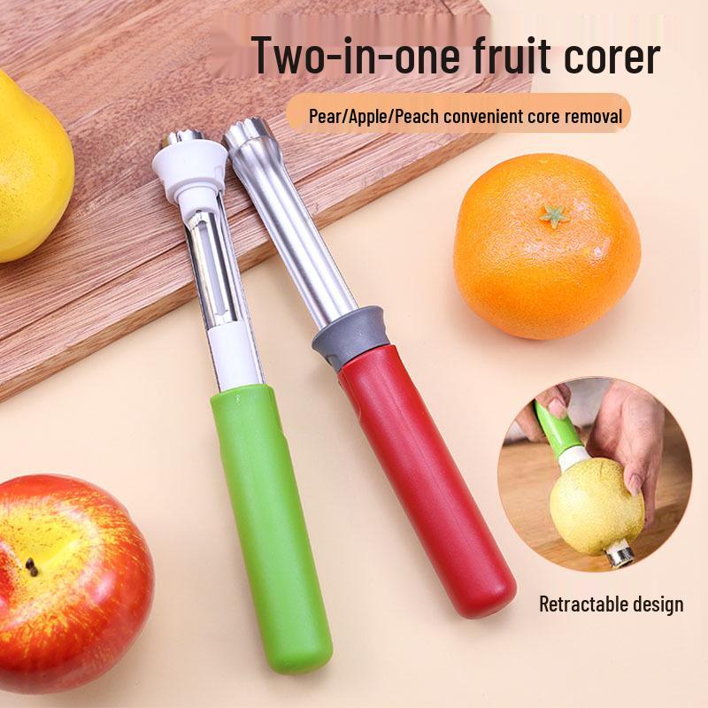 Stainless Steel 2-in-1 Apple and Pear Corer with Telescopic Peeler