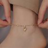 Elegant Gold Ankle Bracelet Featuring Heart Crystal Stylish Foot Chain For Fashionable Women Seeking Stylish Accessories
