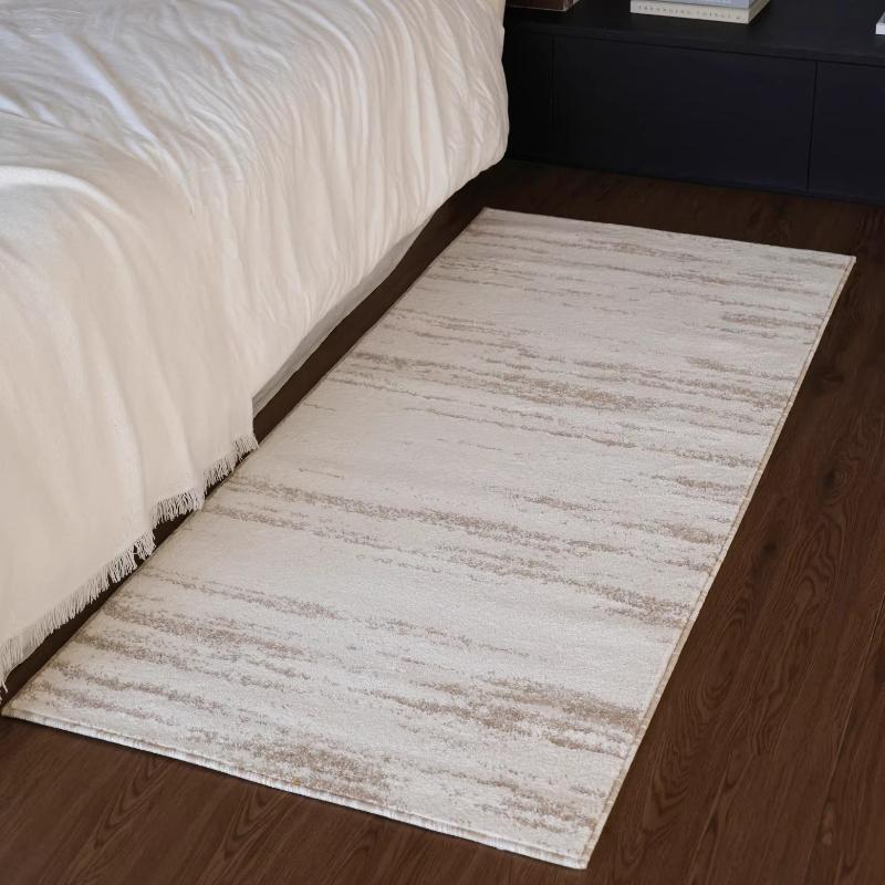 Minimalism Carpets for Living Room Cream Style Bedroom Decor Carpet Plush Stripe Bedside Rug Fluffy Soft Home Thicken Floor Mat