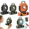 New Camping Fan Outdoor Solar External Digital Display Large Capacity Emergency Power Supply Shaking Head Lighting Fan 2W MA Capacity