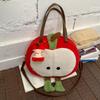 Kawaii Plush Apple Bag For Women Cute Cartoon Red Handbag Large Capacity Furry Tote Bag Multifunctional Crossbody Shoulder Bag