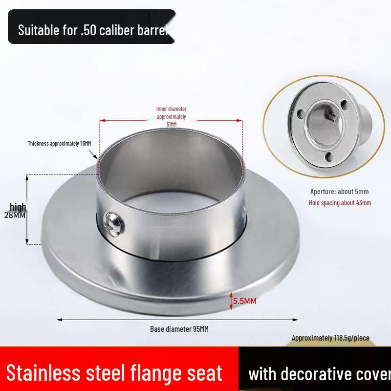 Stainless Steel Flange Base for Clothes Rods & Curtain Fixings