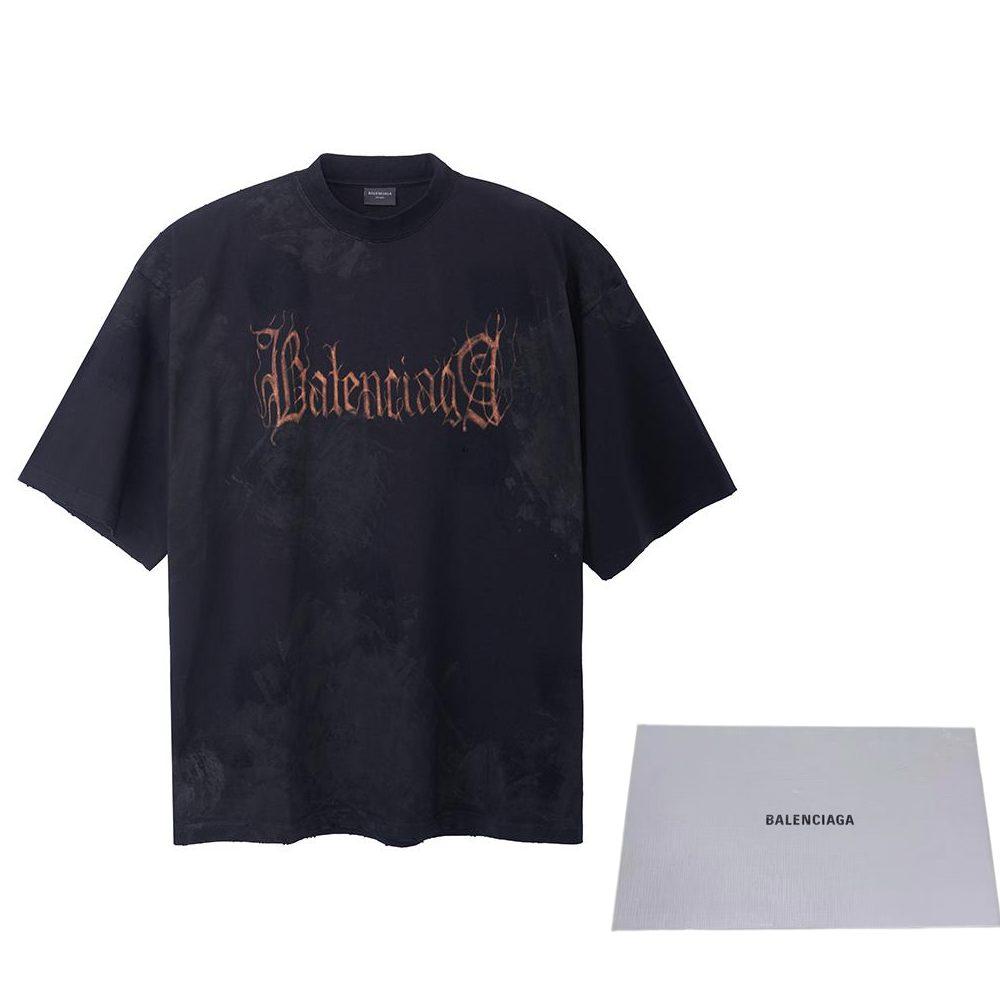 Balenciaga T Shirt Loose Fit Unisex Black 744439TOVE11055