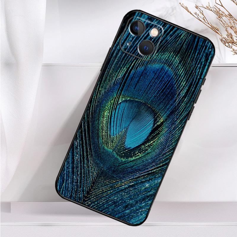 Bird Peacock Feather Shockproof Case For iPhone 17 11 14 15 16 Pro Max Plus 12 13 Mini 16e 17 Air Phone Cover
