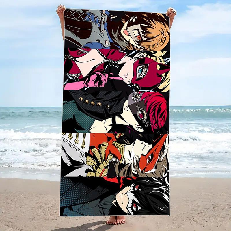 Persona 5 Print Beach Towel, Large Soft Quick Dry Towel for Beach Camping Swimming