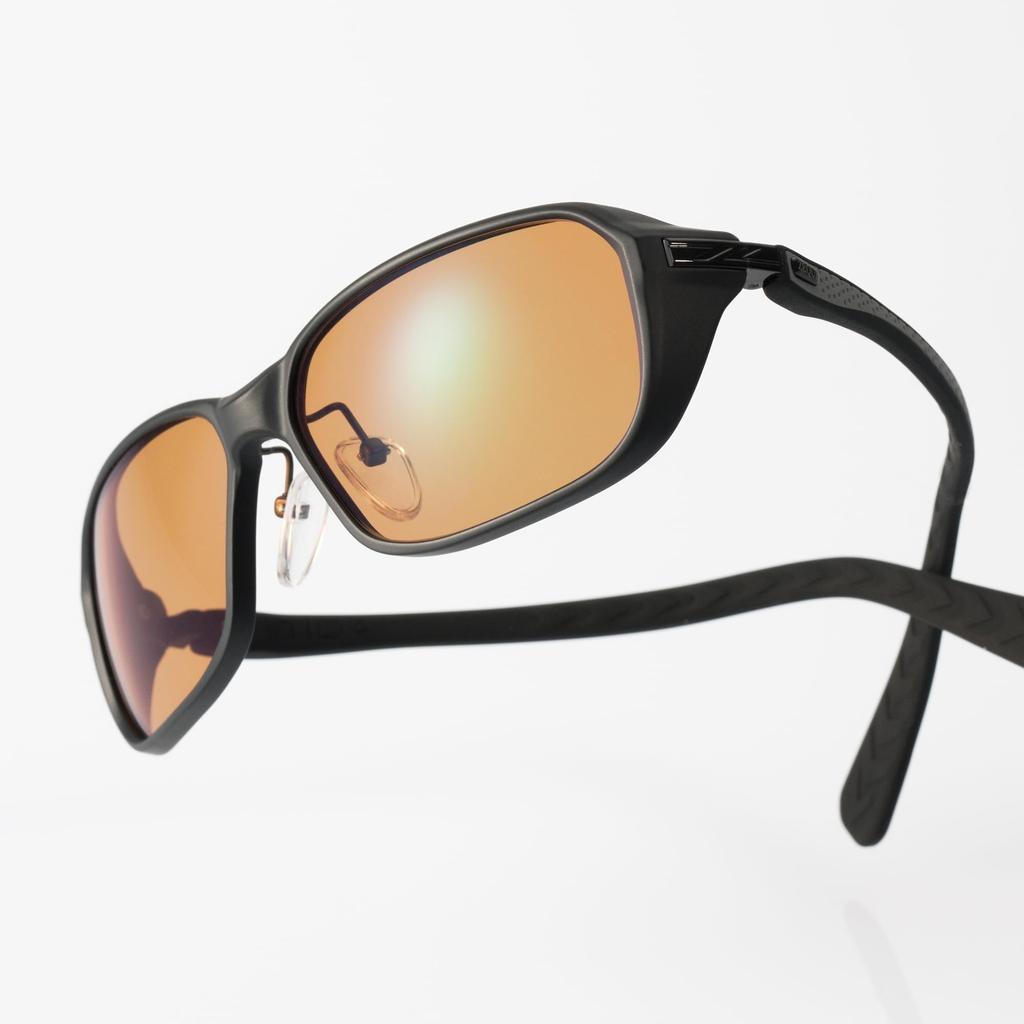 Zeque TIDA Polarized Sunglasses in Matte Black and Luster Orange F-2181