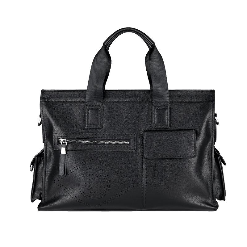 Men's Casual Genuine Leather Briefcase: Fashionable Cowhide Laptop Bag and Large Capacity Business Messenger Handbag