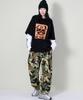 Deumakeu Military Real Street String Wide One-Pleat Pants Khaki