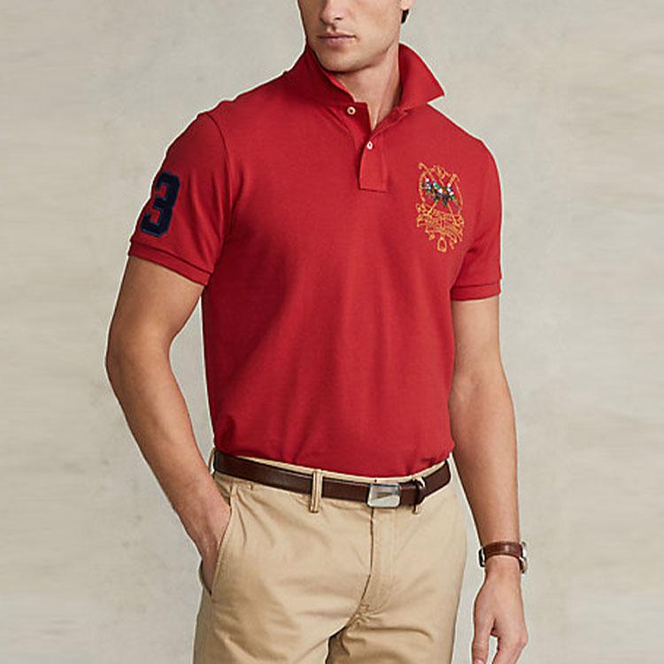 Polo Ralph Lauren Pánské polo tričko s krátkým rukávem a výšivkou písmen 710850303-004