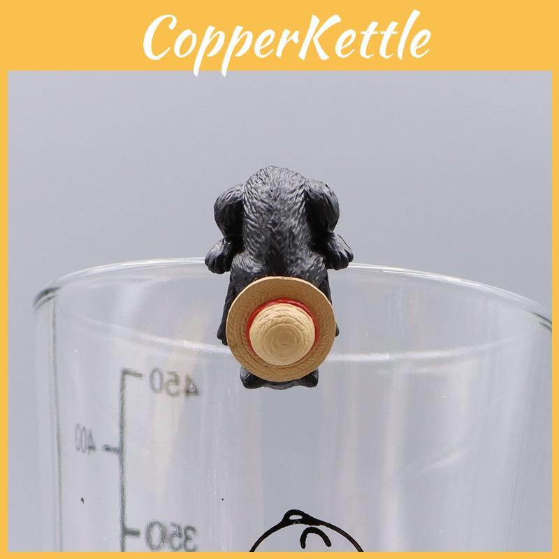 Schwarze Katze Teebecher Anhänger Pvc Niedliches Tier Schreibtischzubehör Für Teeliebhaber