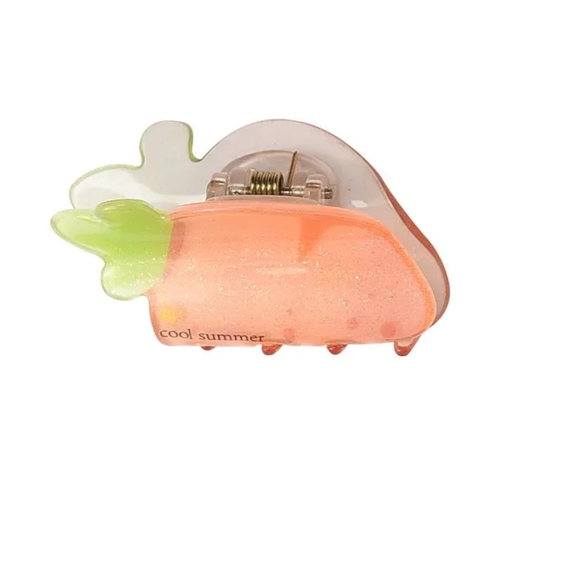 Morsomme hårklyper i fruktform Tegneserie Kawaii Vannmelon Regnbue Akryl Hårklyper Barn Hårtilbehør