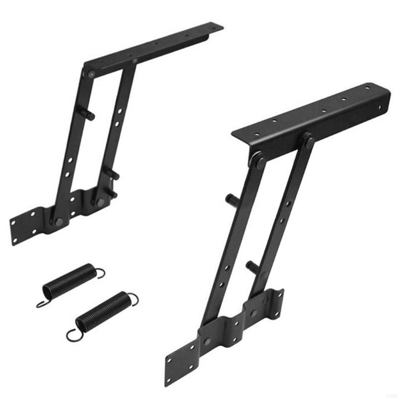 

1Pair Lift Up Top Coffee Table Lifting Frame Mechanism Spring Hinge Hardware чорний
