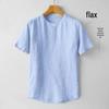 Men's Chinese Style Cotton Linen Short Sleeve Crew Neck T-Shirt - Lightweight, Loose Fit, Summer Top