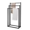 Loft Bathroom Rack with Three Arms, Black Metal Holder, Loft Hanger