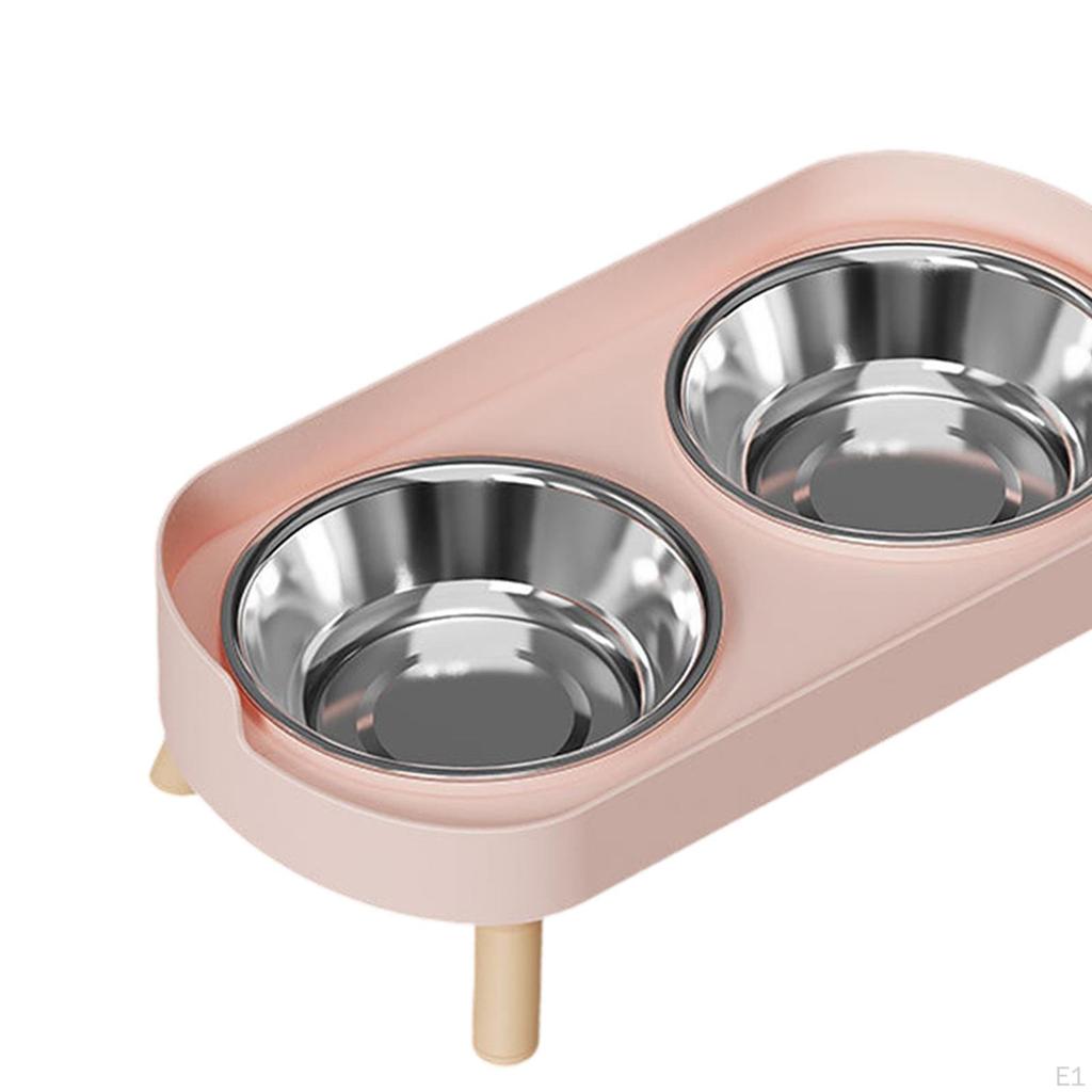 Cat Dog Water Food Bowl Easy to Feeding Dish Raised for Kitten Small Medium Dogs