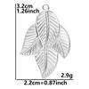 6pcs Silver Color Plant Tree Leaf Flower Charms For Jewelry Making Earring Necklace Connector Stainless Steel Charm Pendant Bulk