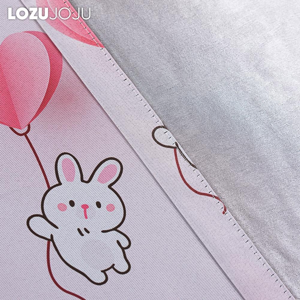 1PC LOZUJOJU 70-80% Blackout Cartoon Printed Girls' Room Pink Short Curtains for Bedroom Living Room Home Decor