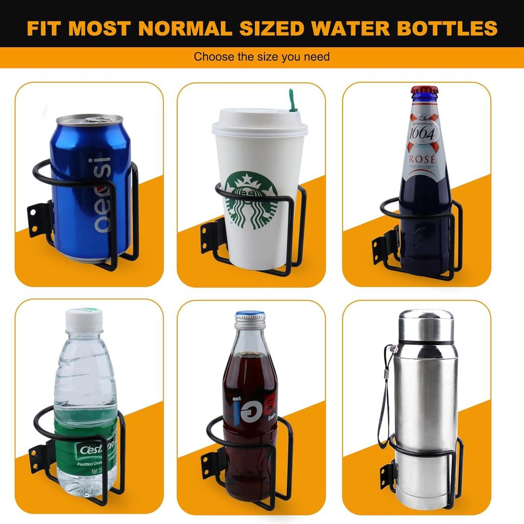 4 Pcs Cup Holders For Boat,Stainless Steel Wall Mounted Cup Holder For Drinks,Black Ring Cup Holder Drink Holder For Marine