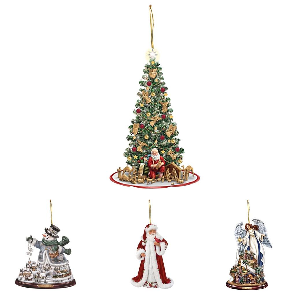Christmas Cheerful Acrylic Tree Santa Car Charm Whimsical Home And Auto Decoration