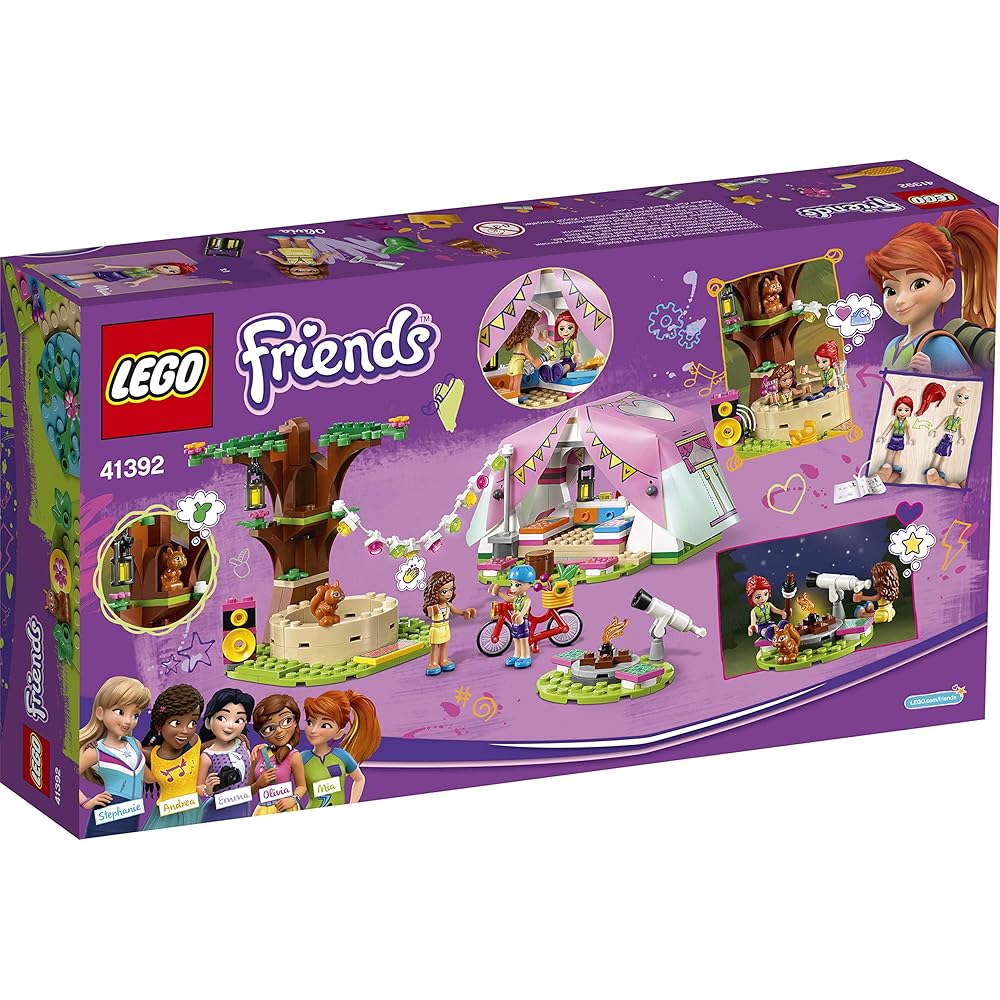 LEGO Friends Camping Adventure Set 41392 with Tent, Campfire, and Minifigures
