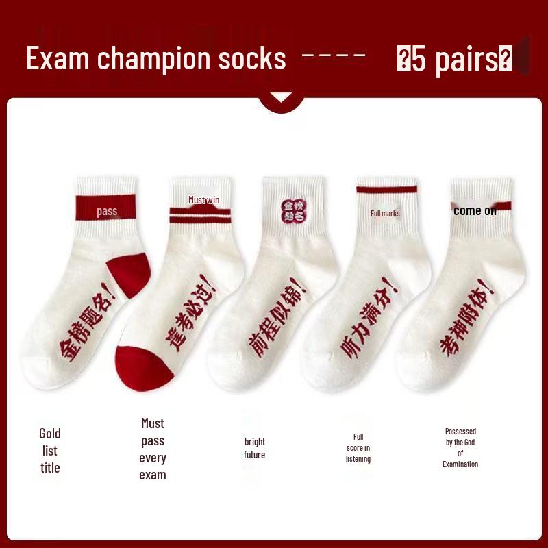 

Носки до середины икры для стремящихся к успеху на экзаменах Гаокао и Чжункао Bright Future [1 pair]