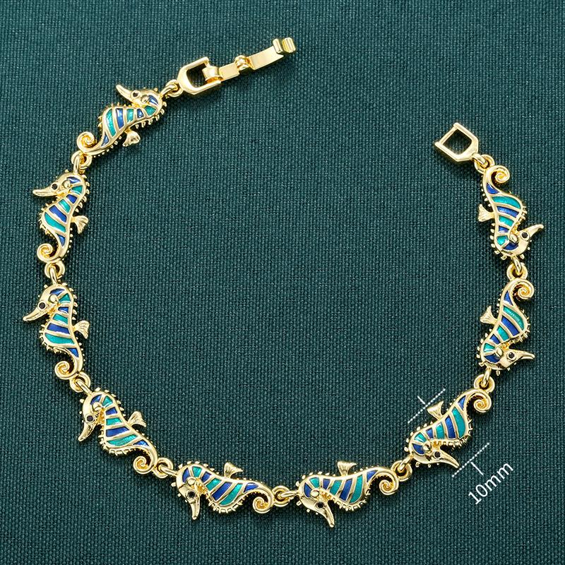 Vintage Starfish Seahorse Shell Splicing Bracelet Personalized Bohemian Wind Sun Moon Star Jewelry Vl667