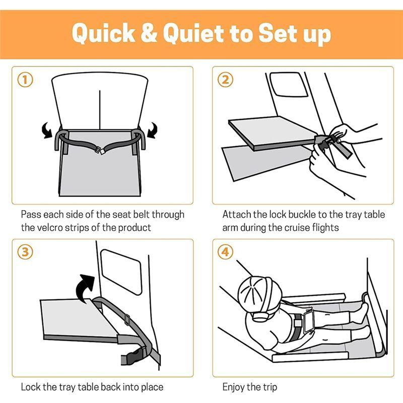 Toddler Airplane Travel Bed Airplane Footrest Cushion Extender For Kids, Kids Airplane Travel Essentials, Grey