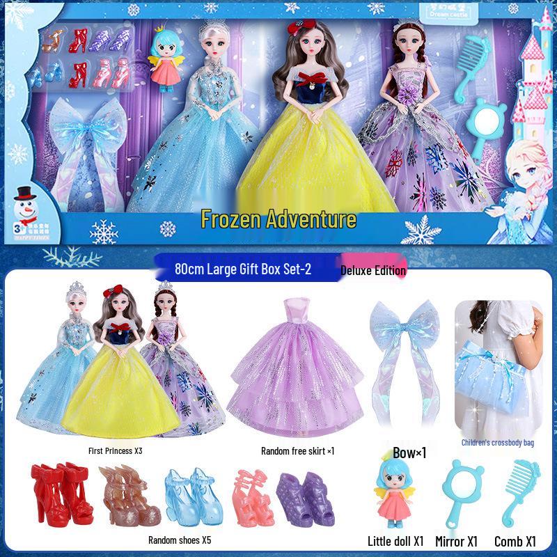 Girls' Princess Elsa Doll Dress-Up Set - Holiday Gift for Kids