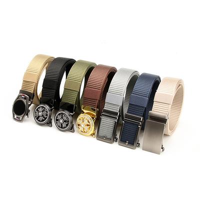 Herren Gürtel Canvas Automatische Schnalle Atmungsaktiv Kommt und Geht Lässig Jungen Jung Jeans Mit Militärischem Training Outdoor