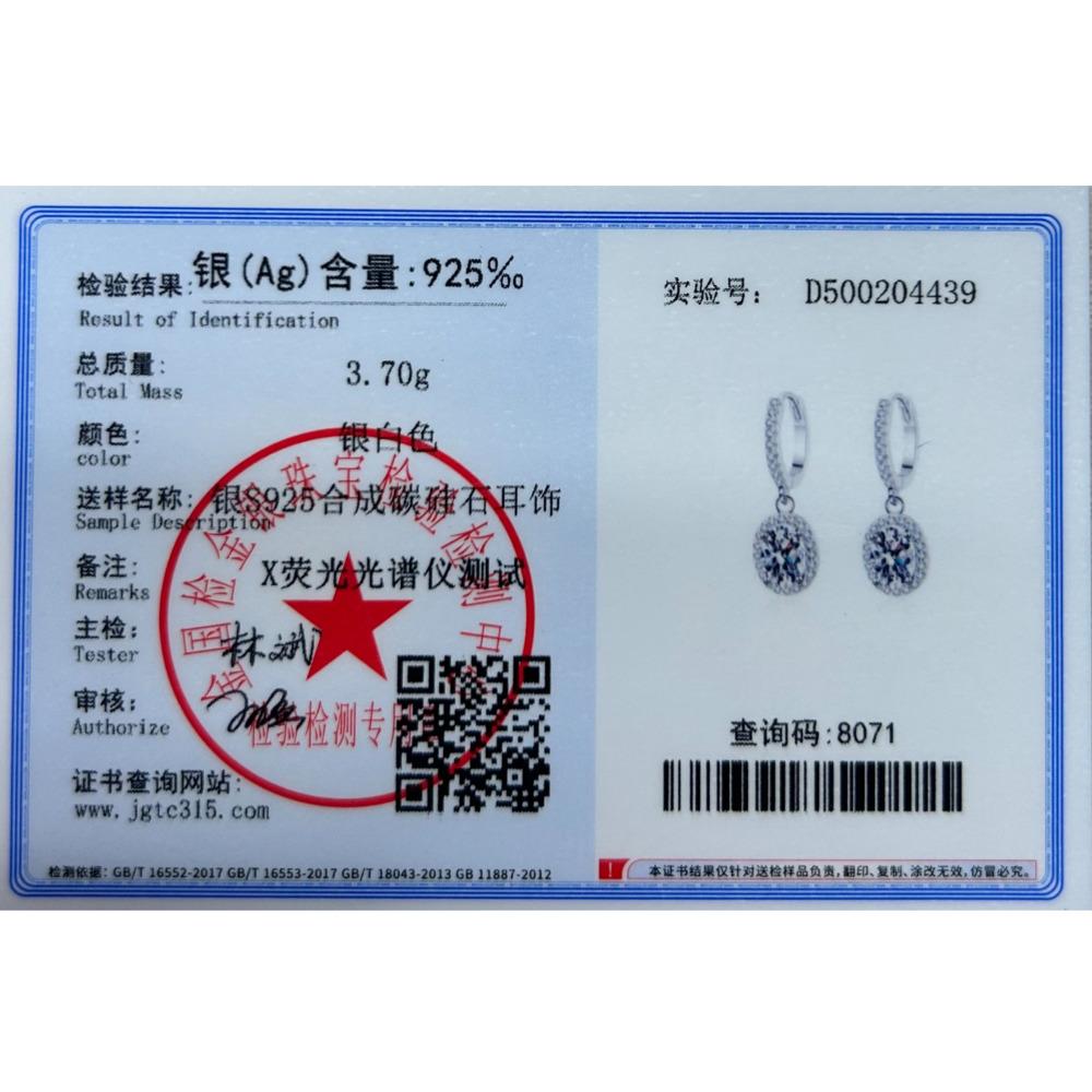 1CT S925 Sterling Silver Earrings For Women Oval Cut Moissanite Ear Buckles D VVS1 Exquisite Jewelry