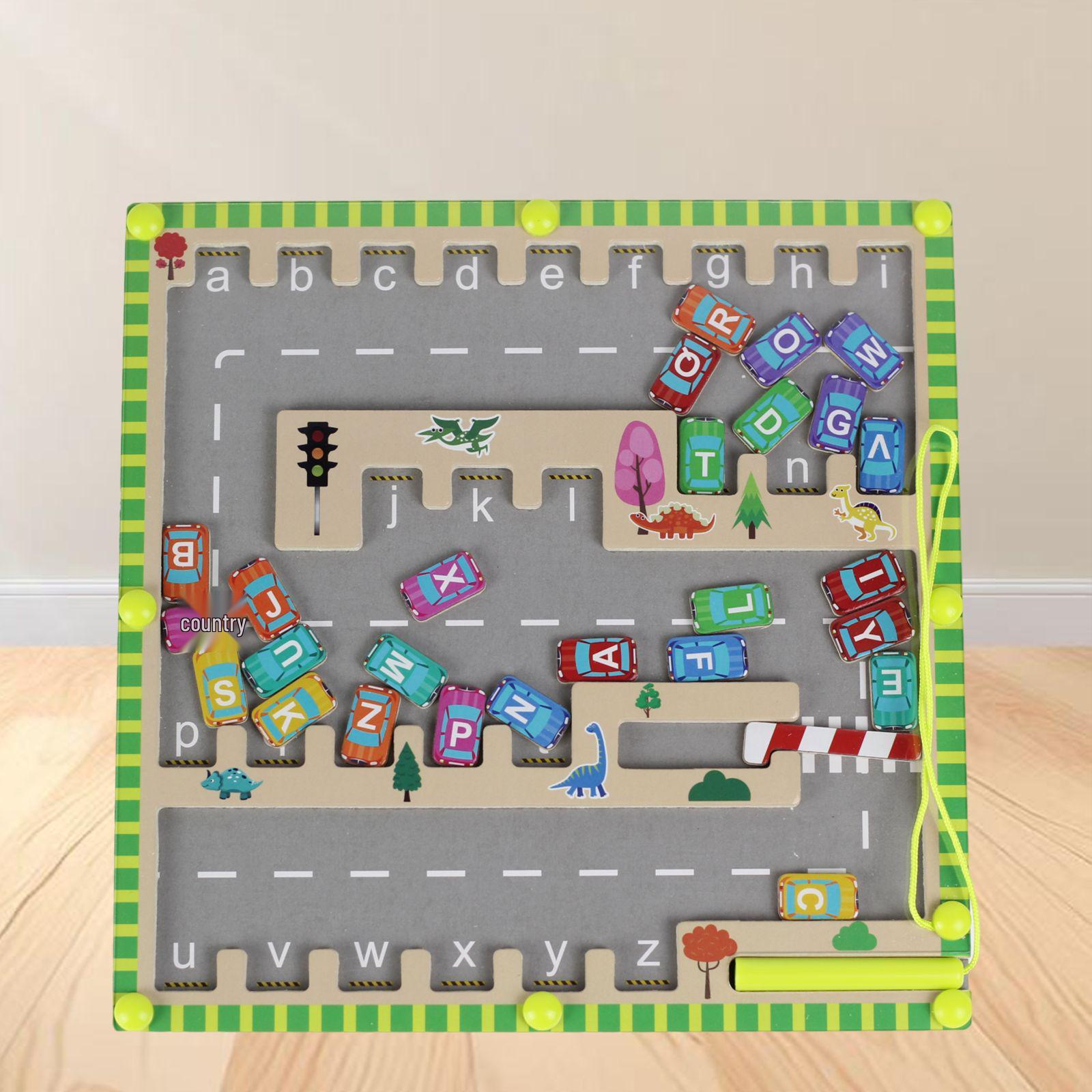 

Детская деревянная парковка-лабиринт с шариками