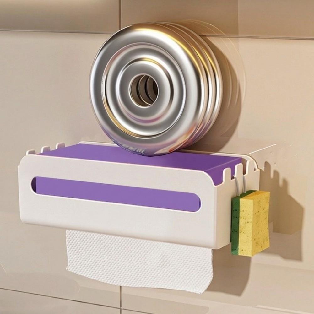 Plastic Tissue Storage Rack No Drilling Refrigerator Tissue Organizer for Napkin