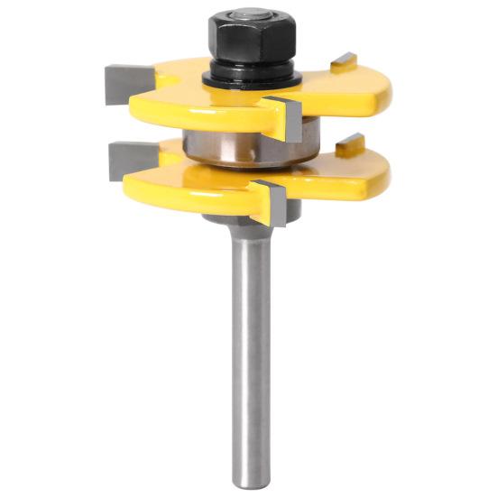 2 шт., набор фрез с хвостовиком 1/4 дюйма, 3 зубца, набор фрез с пазами для язычка, деревообрабатывающий инструмент