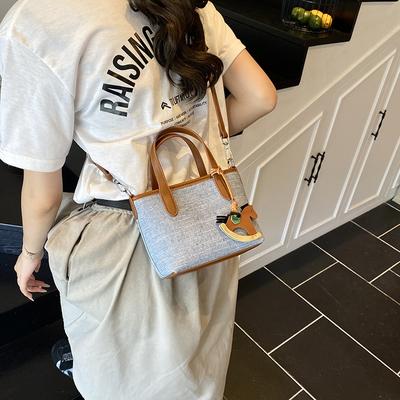 High-end Contrasting Color Handbag Bag Women's Bag New Versatile Messenger Bucket Bag Fashionable Shoulder Bag