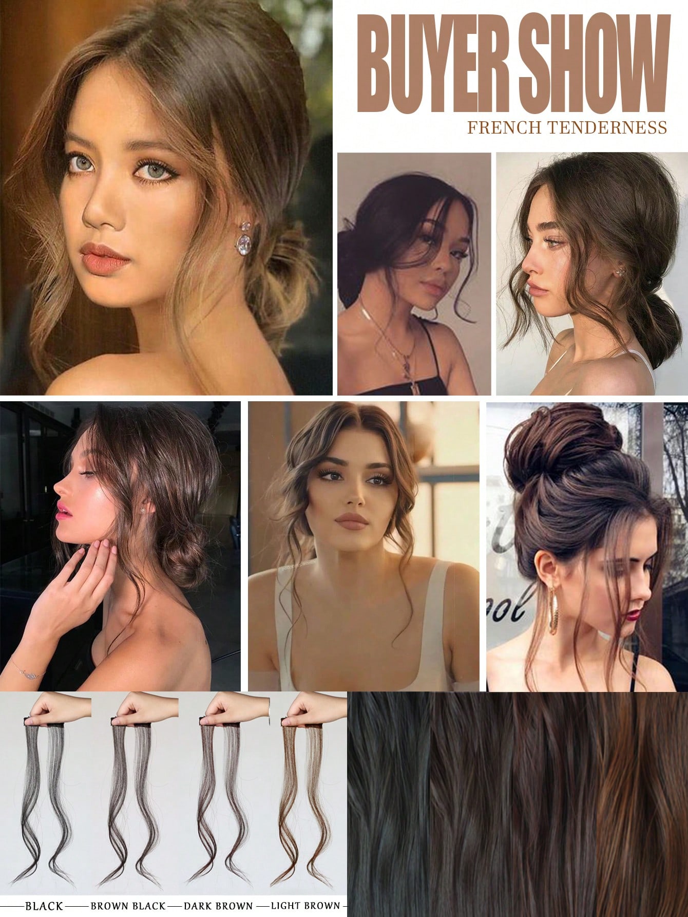 Синтетические парики из высокотемпературного шелка черного цвета — фото 7