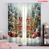 2pcs,2D Plane Printing Contemporary Curtains Christmas33 Polyester (without Rod) Decorations Inside Perfect for Living Room,