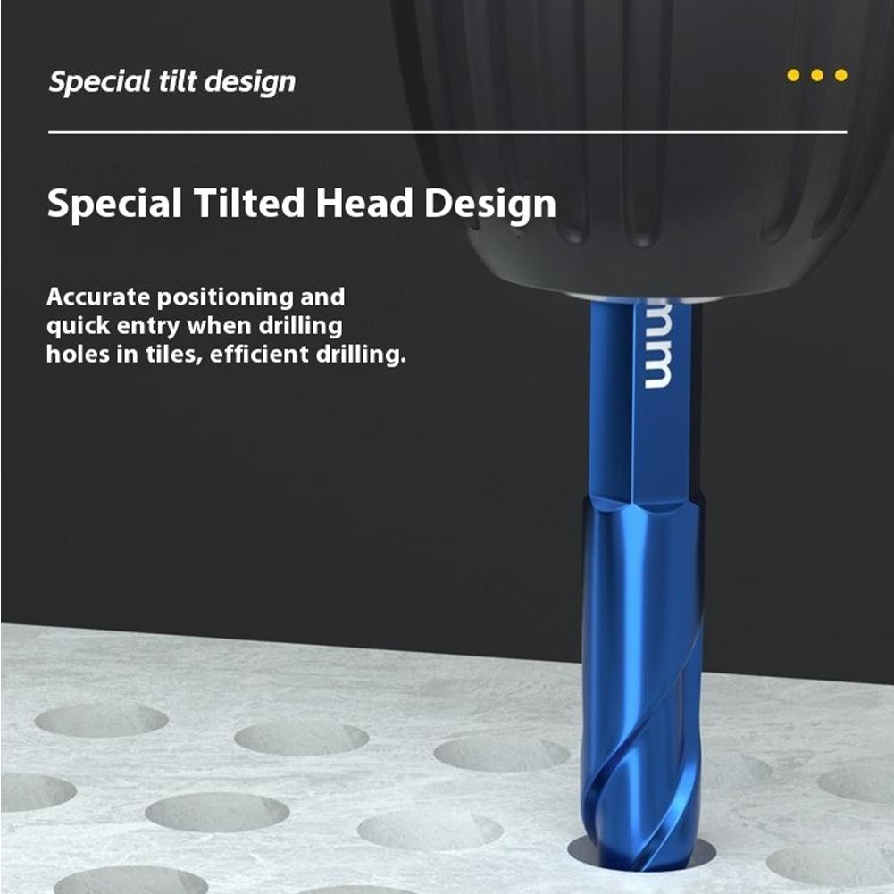 Eccentric Twist Drill Bit 6/8/10/12mm Skewed Head Drill Bit Set High-Hardness Skew Head Eccentric Drill Bit for Glass Tile Wood