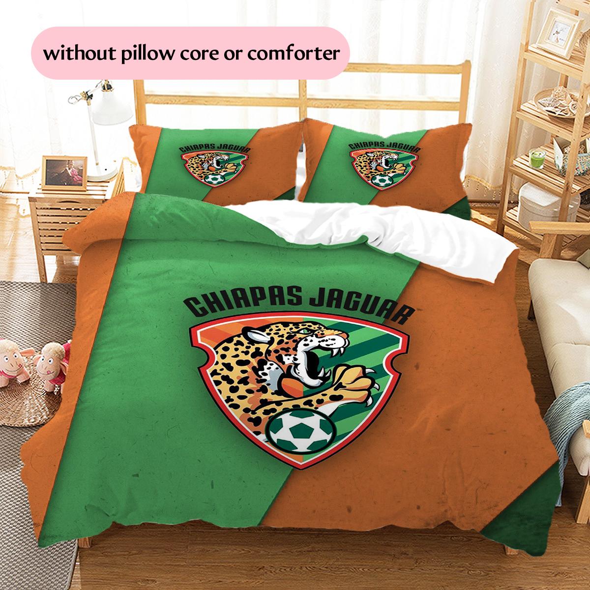Chiapas FC Pattern Bedding Home Decoration Birthday & Festival Gift (1 * duvet cover + 2 * pillowcase, without core) 135x200cm