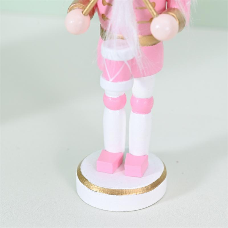 1 Stück Party Heimdekoration Rosa Gold Serie Nussknacker Marionetten Soldat 12 cm Weihnachtsbaum Anhänger Feiertagsgeschenke