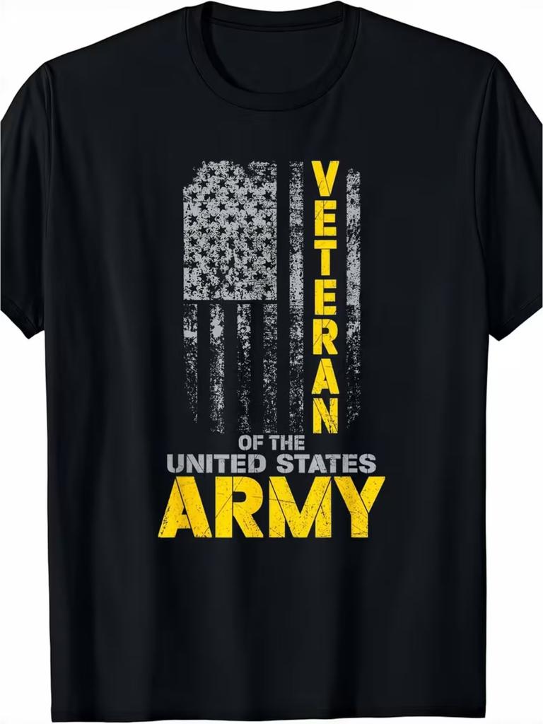 Patriotic T-Shirt for US Army Veterans Classic Tee Made of 100% for Comfort Featuring American