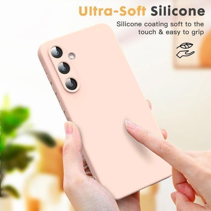 Design Case - Booling - for Samsung Galaxy A35 5G - Pink Silicone - Shockproof - 2 Tempered Glasses