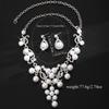 Elegant Pearl Crystal Flower Necklace Earring Set Alloy Jewelry Bride Wedding Party Chic Accessory