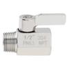1/2 Inch Female X Male NPT Thread 304 Stainless Steel Mini Ball Valve Shut-off Valve Shower Head Flow Control Valve for Pipe / Bathroom