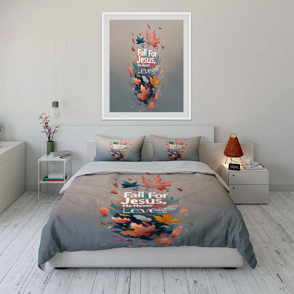 Autumn-Themed Christian Decor Set Kid'S And Adults' Bedroom Decor, Exquisite Three-Piece Bedding Set Gift