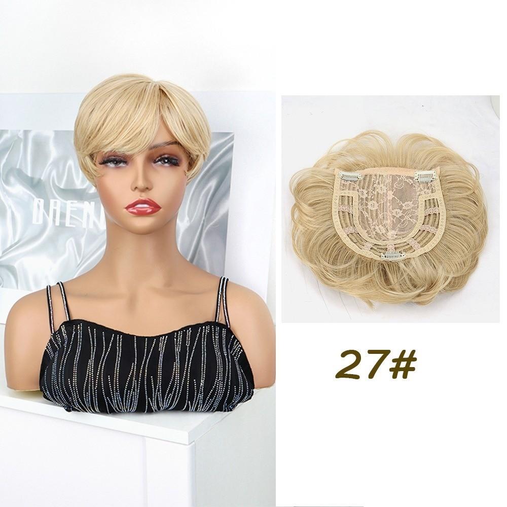Hair Extension Everyday Short Hair Topper Clip In Fringe Hair Pieces  Gray Root Coverage