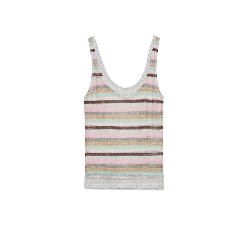 

Metal Color Line Stripe Top 1131817 Casual Trousers 1131819 Long Dress 1131816 Multicolor Tops L