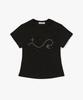 Lomaentinueo Signature R Wave Crop Cotton T-Shirt (Black)