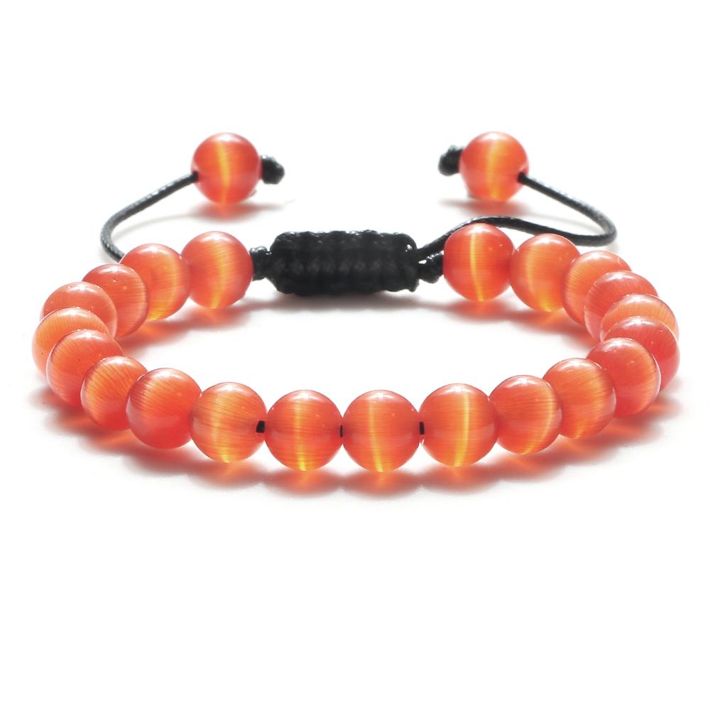 8mm náramek z kamenných korálků z tygřího oka Nastavitelné náramky z pleteného lana Přírodní lávový kámen Muži Ženy Náramky pro léčení jógy