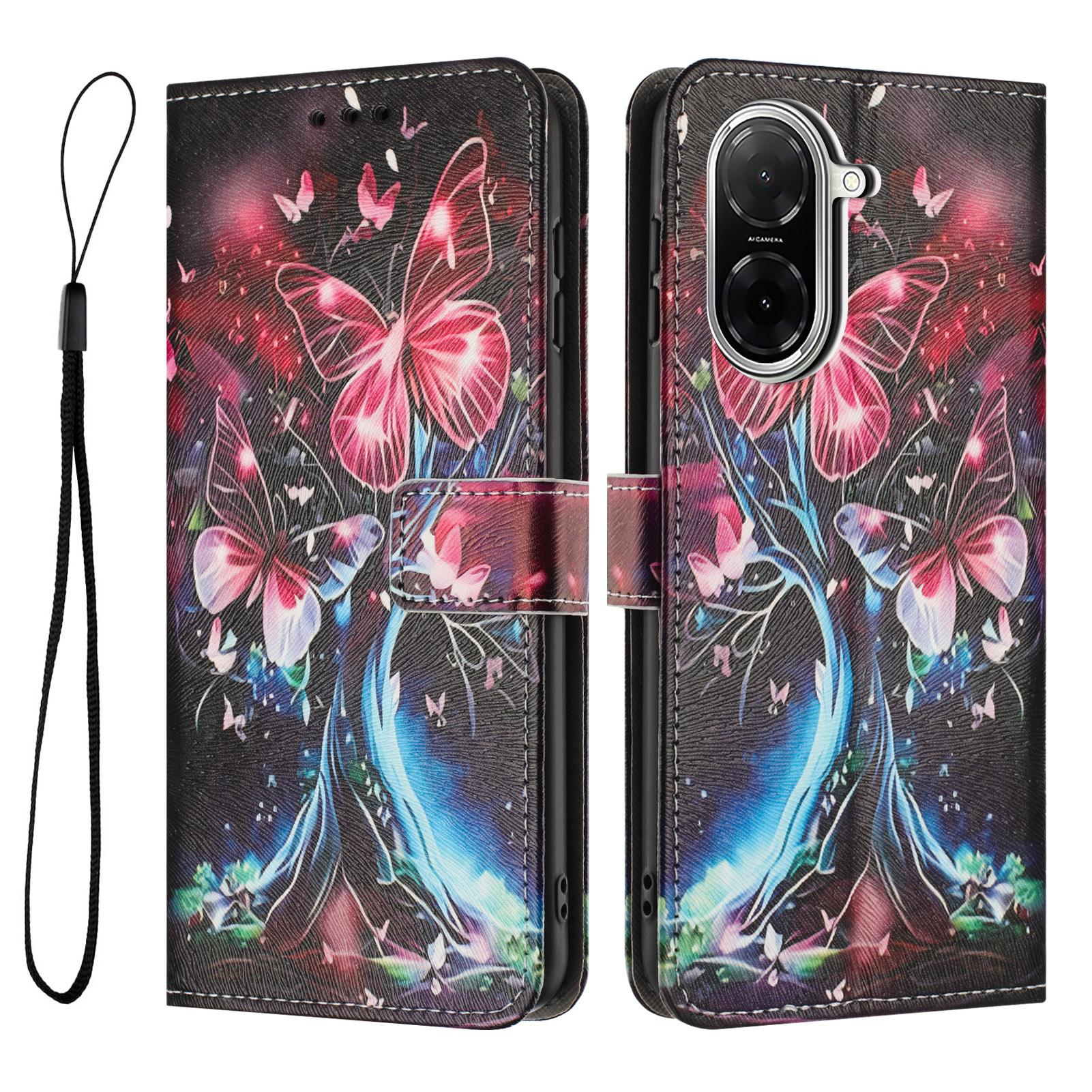 

YX-2501 For Xiaomi Redmi A5 4G (171.7mm)/Poco C71 4G Case Pattern Printing PU Leather Wallet Phone Cover with Lanyard Butterfly Tree
